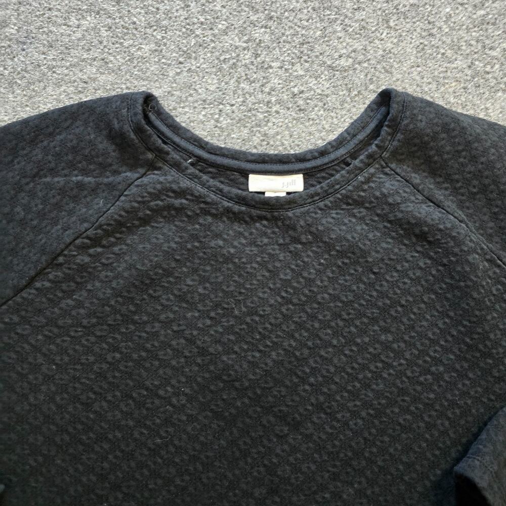 J Jill Sweater Womens Size Large Black Textured Cozy Sweatshirt Casual Lounge - Picture 2 of 9